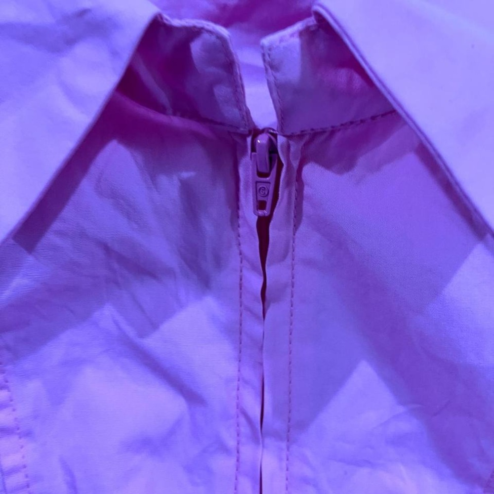 NWT Shein Cropped Shirt Full Zip Long Sleeve Collared Pink Barbie Y2K - Picture 6 of 7